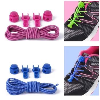 1 Чифт Нови връзки за маратонки Ластични Шнурове за обувки Без Вратовръзка, Растягивающийся Заключване Мързеливи Ремък Бързи Гумени Ремък Ремък за обувки 16 Цвята