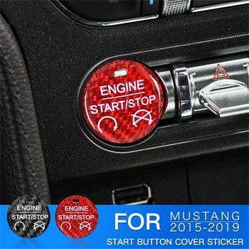 1 бр. Накладки на Капака на стартера е от въглеродни влакна с един ключ за Ford Mustang 2015-2019