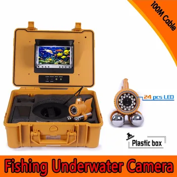 (1 комплект) 100 М Кабел 7-инчов Цветен екран HD1000TVL CMOS Обектив Рыболокатор Инспектиращата помещение Подводна риболовна камера dual-pandent