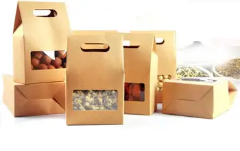 10*15.5*6 1000шт струват кафяв крафт хартиени торби, кутии, подходящи за вторична преработка за сватба / за Подарък / Бижута / Храна / Бисквити / Бонбони Хартиена Кутия