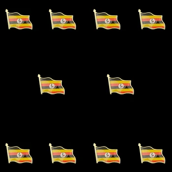 10 БР. Национална емблема на Република Уганда, Многоцветен Запомнящо се Икона, Емайл, флаг, Брошка на Булавке, Колекция
