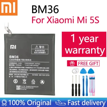 100% Оригинален Xiao mi BM36 3200 mah Батерия За Xiaomi Mi 5S Mi5S M5S Висококачествени Сменяеми Батерии За Телефони