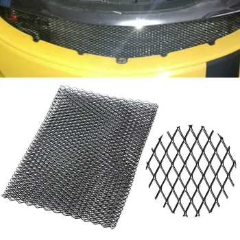 100 см x 33 см Универсален Черно/Сребро Алуминиева Състезателна Решетка Mesh Вентилационна Решетка За Настройка на Колата Здрава Мека Автомобили Решетка на Окото