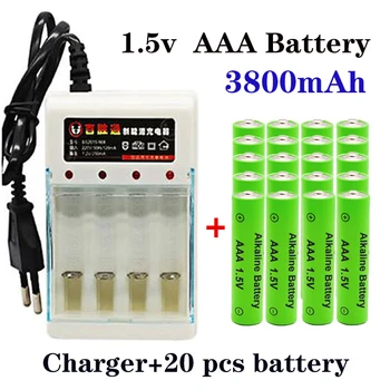 100% чисто Нов 3800 ма AAA Алкални Батерии ААА акумулаторна батерия за Дистанционно Управление Играчка Batery Димна аларма със зарядно устройство