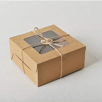 10ШТ Яйце Торта, Кутия за Опаковка Хартиени торби С Прозрачен PVC Прозорец Рожден Ден на Момиче, Подарък Кутия за Подаръци Сладки Крафт-Хартия