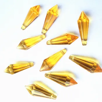 10шт 36 мм Златни Многослойни Кристални висулки Призмата на Лед (Безплатни пръстени) За 