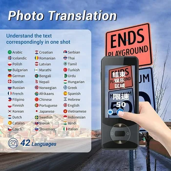 127 Езици AI Гласов Преводач, 3-Инчов Сензорен Екран, Поддръжка на Превод на Изображения Незабавен Двупосочен Превод за Туристическия Бизнес