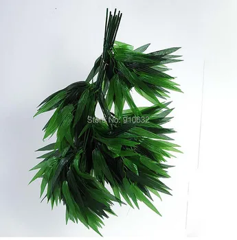 12шт 60 см Дължина на Зелен Бамбуков Лист Листа Изкуствена Коприна За Сватба Бижута Домашен Офис