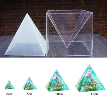 1бр х Пирамида Супер Силиконова Форма на DIY Смола Занаят Бижута Мухъл + Пластмасова Рамка
