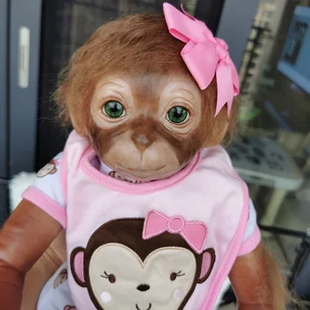 20 инча Кукла Реборн Маймуна Сладки Орангутани Възстановената Кукла Ръчно изработени Подробна Рисувани са подбрани Художествена Кукла, Детски Подарък