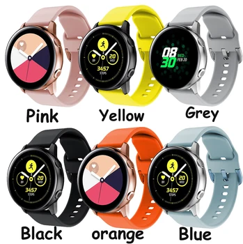 20 мм Силикон Каишка за Samsung Galaxy Watch 42 мм Класически Оригинален Спортен Смарт гривна Гривна за HUAWEI 2 Аксесоари за Часовници