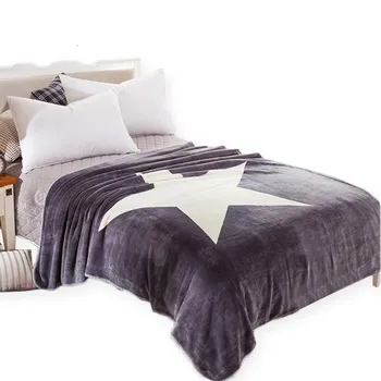 2017 Звезда на Звезда Одеяло Сиво и бяло Одеяло върху легло, Диван, Супер меки постелки 100 см х 150 см х 150 см Размер