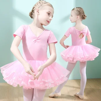 2020 Бебешка Рокля за танци с дълги/Къси ръкави, детска балетна пола, Дрехи за упражнения за момичета, Танцово рокля, Конкурсната облекло