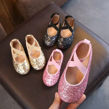 2020 Нови Детски Елегантни Обувки на Принцесата От Изкуствена Кожа За Момичета, Сватбена Рокля, Вечерни Обувки с Декорация Във формата на Кристали За Момичета