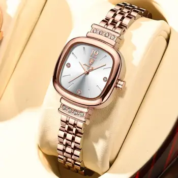 2022 Модни Часовници за Жени Луксозна Марка Кварцов Часовник Гореща Разпродажба Reloj Mujer Ежедневни Дамски Часовници е от Неръждаема Стомана Relogio Feminino