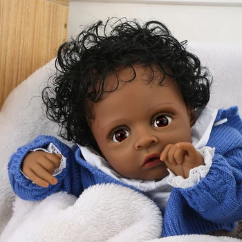 22 инча 55 СМ Подмладена Кукли Коледен Подарък Реалистична Новородено Реалистична Кукла на Нов Сладък Подарък за Децата