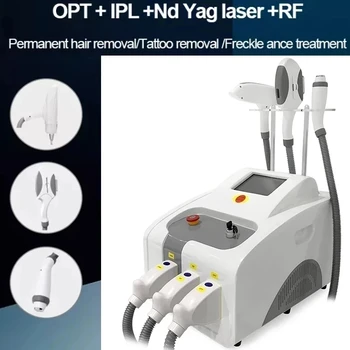 3 в 1 Elight IPL OPT Laser Nd Yag Лазерната машина за премахване на татуировки с коса за грижа за кожата, богат на функции