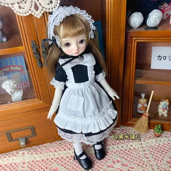 30 см BJD стоп-моушън Облекло за 1/6 BJD Кукли Класическа Черно-Бяла Рокля на Прислужница Подарък за Момичета
