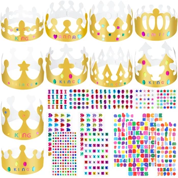 30шт Рожден Ден на Короната Шапки С Бижута Стикери Принцеса и Принц на Короната Вечерни Украса