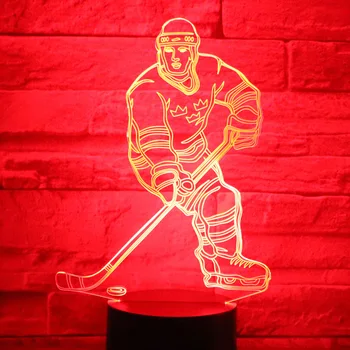 3D led нощна светлина да Играе Хокей на лед Хокей Идва с 7 Цветове на Светлината, за да украсят Дома Лампа Невероятна Визуализация Оптична Илюзия