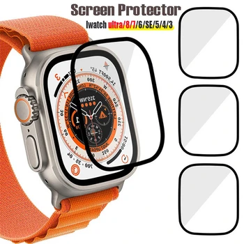 3D Защитно фолио За дисплея на Apple Watch ultra 49 мм Серия 7 8 41 мм 45 мм 42 мм, 38 мм, калъф iwatch 6 5 4 3 Se 40 мм 44 мм калъф Броня