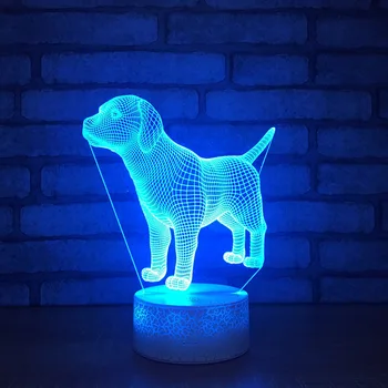 3D Модел на Лабрадор Ретривър, Детски нощна светлина В 7 Цвята, работа на смени Куче, Led Нощни лампи, Бебешки играчки, Играчки за Коледен Подарък