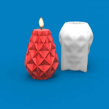 3D Форми За Свещи Штендер Силиконова Форма За Сапун Геометрична Ателие за Ръчно изработени Соев Восък Мухъл