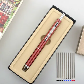 4 В 1 Многоцветни Метални Химикалки 3 Цвята Химикалка Писалка 1 Автоматичен Молив За Училище Офис Канцеларски Материали Офис Подаръци