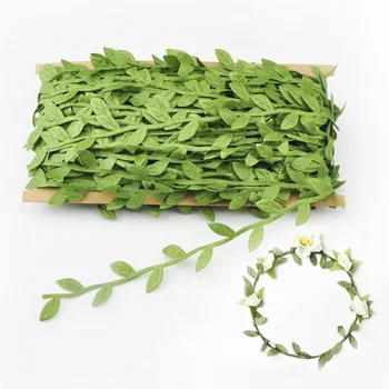 40 м/пакет Зелени Изкуствени Листа от Ратан САМ плат Плат, Цветя за Сватба Парти Коледна Гирлянда Декоративни Аксесоари