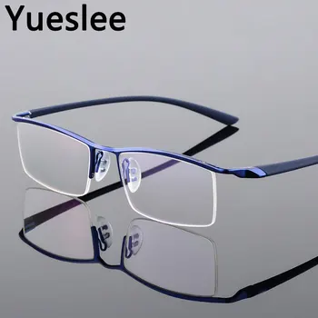 47467 Мъжки слънчеви Очила в Полурамке Метални квадратни Очила В Качеството на Рамка, за Оптични Модерни Компютърни Очила