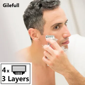 4шт Мъжки Бръснене касети за бръснене са Подходящи с Mache3 за епилация Бритвенными остриета