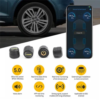 5,0 Безжична Bluetooth ГУМИТЕ издръжлив Външен Сензор Малък Камион Универсален Сензор Гумите, Приложим към приложението в Android