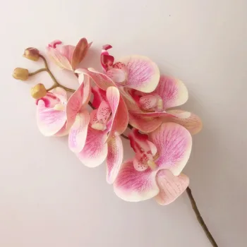 5 p Момента на Докосване на Пеперуда на Цвете Розова Орхидея Цимбидиум ПУ 3D Растение Орхидея Phalaenopsis Орхидеи за Изкуствени Декоративни Цветя