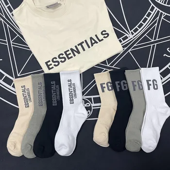 5 Чифта Мъжки Чорапи с Принтом, Памучни Работни Спортни Бели Черни Топли Минерални Баскетболни Мъжки Чорапи, Мъжки Висококачествени Чорапи за Бягане и Колоездене