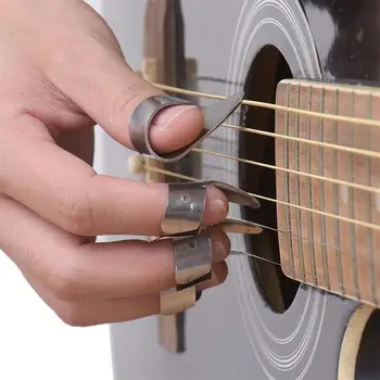 5 бр./3 пръста + 1 палец + Кутия За Съхранение на Метален Пръст, Нокът На Палеца Медиатори на Определени Невротрансмитери Метална Акустична и Електрическа Бас-китара Аксесоари