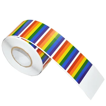 500 броя светещи стикери за гей-парада в един свитък, в подкрепа на ЛГБТ, етикети с флага на гордост за подаръци, занаяти, запечатване на пликове, 1,2 x 2.