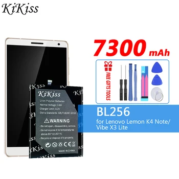 7300 mah 100% Оригинална Батерия за мобилен телефон kikiss BL256 За Lenovo Lemon K4 Note K4note A7010/X3 Lite K51c78 Батерия