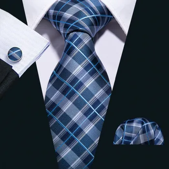 8,5 см Модерен сватбен вратовръзка в тъмно синьо в клетката, 100% Коприна вратовръзка Бари.Уанг Тъкани Маточната Вратовръзка За Мъжете, Вечерни, Бизнес, Безплатна Доставка, FA-5021