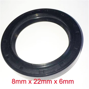 8 mm x 22 mm x 6 mm NBR нитриловое масляное гумено уплътнение черен