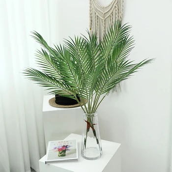 90 см Изкуствените Палмови листа За Украса на Пластмасови Зелено Растение Декоративни Клони на Дърветата Спалня Сватба Домашна Градина Декор на Стая