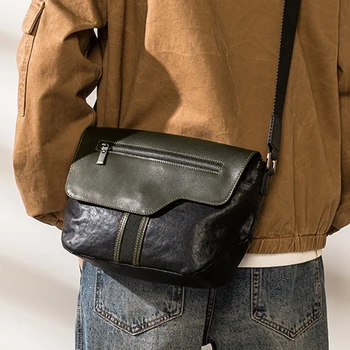 AETOO оригиналната кожена благородна нишевая чанта на едно рамо от естествена кожа, растително дъбени, индивидуалност, ретро чанта през рамо, пригородная