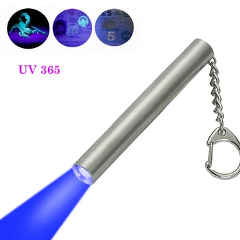 Anjoet Led UV 365nm Фенерче Лилаво-виолетова Светлина на факела Лампа Lanterna Откриване на Луминесцентно представител Използването на батерии AAA или 10440