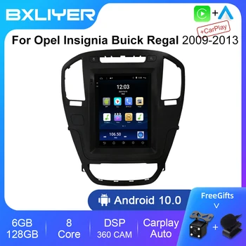 BXLIYER Android 12 6 + GB 128 GB Авто Радио, Мултимедиен Плейър За Opel Insignia Buick Regal 2009-2013 2 Din Carplay Главното устройство