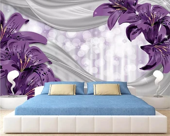 Beibehang потребителски тапети цвете лилия коприна градина модерен телевизор разтегателен фон на стената дневна спалня фон 3d тапети