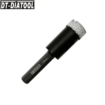 DT-DIATOOL 1 бр Диаметър 20 мм Шестограмен джолан Вакуумно Запояване Diamond Тренировка Коронки и Керамични Плочки на Дупка Триони Сухи Корони За Сондиране