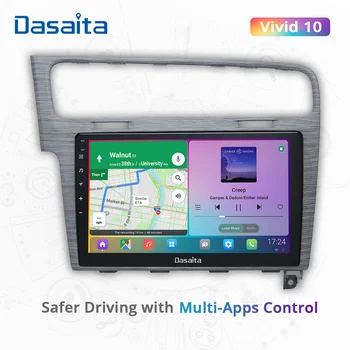 Dasaita Vivid За VW golf 7 2012 2013 2014 2015 2016 2017 2018 2019 ( silvey) Авто аудио android Автомобил 4G 64G GPS DSP Мултимедия