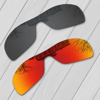 E. O. S 2 бр. Черни и Огнено-Червени Поляризирани Сменяеми Лещи за Слънчеви очила Oakley Dart