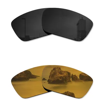 Glintbay 2 Чифта Поляризирани очила Сменяеми Лещи за Oakley Fuel Cell Stealth Черно и Бронзово-Златист