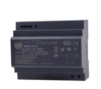 HDR-150-24 AC-DC източник на захранване ултра-тънък на DIN-шина; Диапазон на входния напрежение 85-264 vac; изход за 24 vdc при 6,25 А