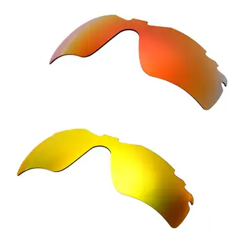 HKUCO Червен /Златен 2 чифта Поляризирани сменяеми лещи за слънчеви очила с вентилация от радар увеличават яснотата на картината